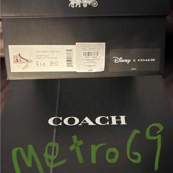 NIB - COACH x Disney Clip High Top Sneaker With Cruella Motif CD248 - Size 9.5. - Picture 9 of 9